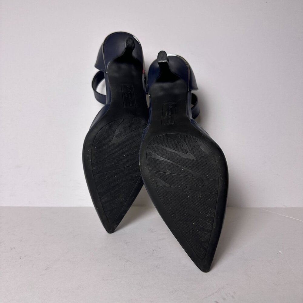 Anne Klein Ankle Strap Heels Women 9.5 Navy Blue Classy Special Occasion Shoes - Picture 5 of 16